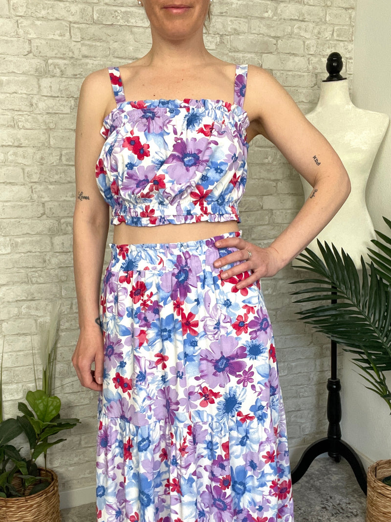 Amara Top + Skirt Set Plum Blossom