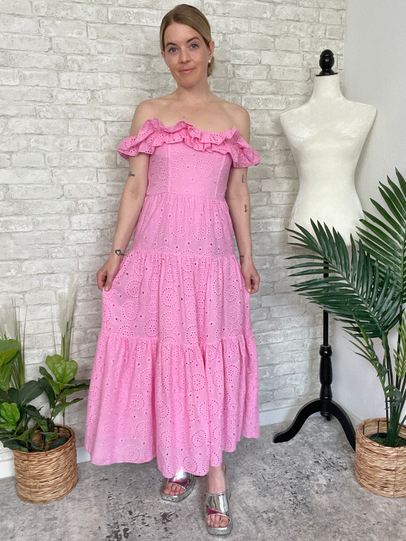 Lucy Pink Eyelet Dress