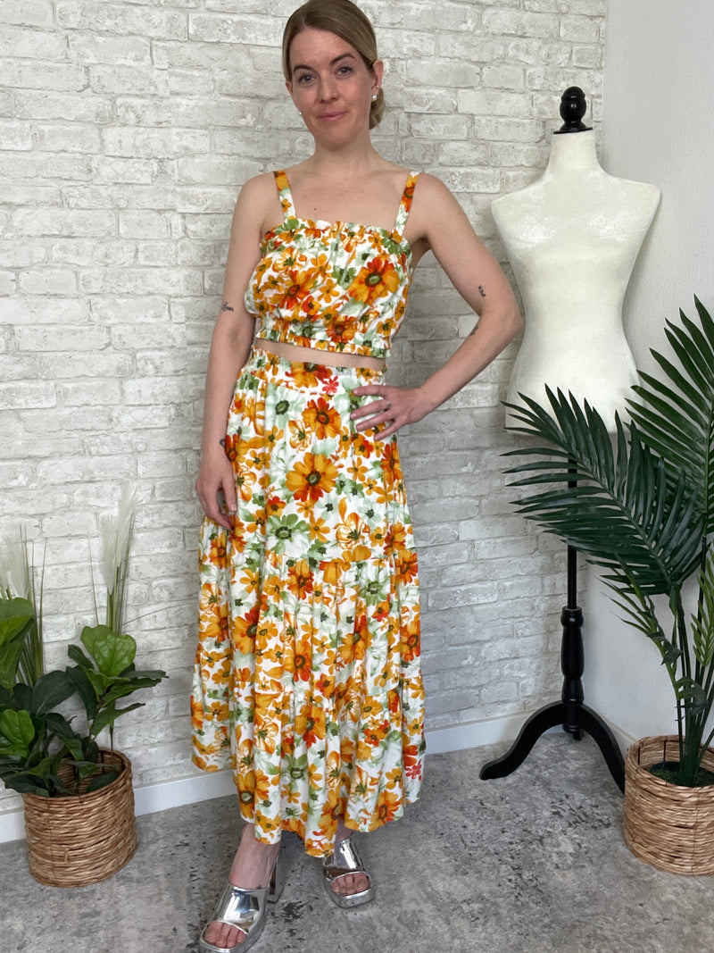 Amara Top + Skirt Set Orange Blossom
