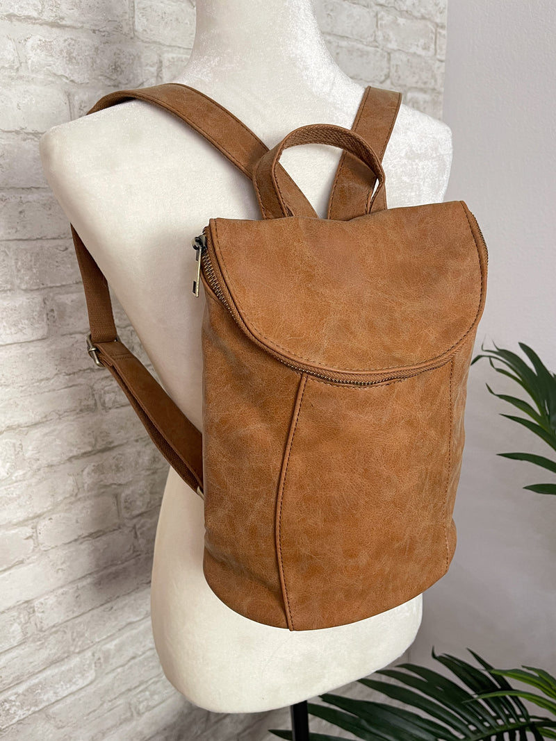 Alyssa Distressed Backpack Walnut