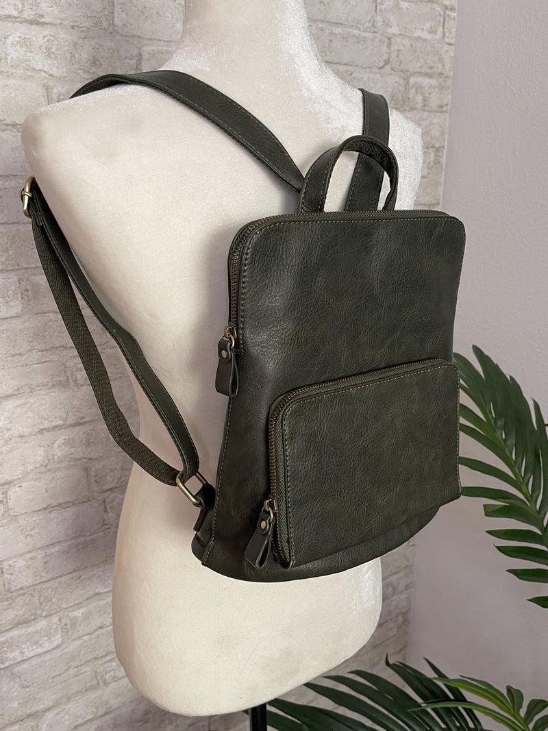 Vegan Leather Mini Backpack