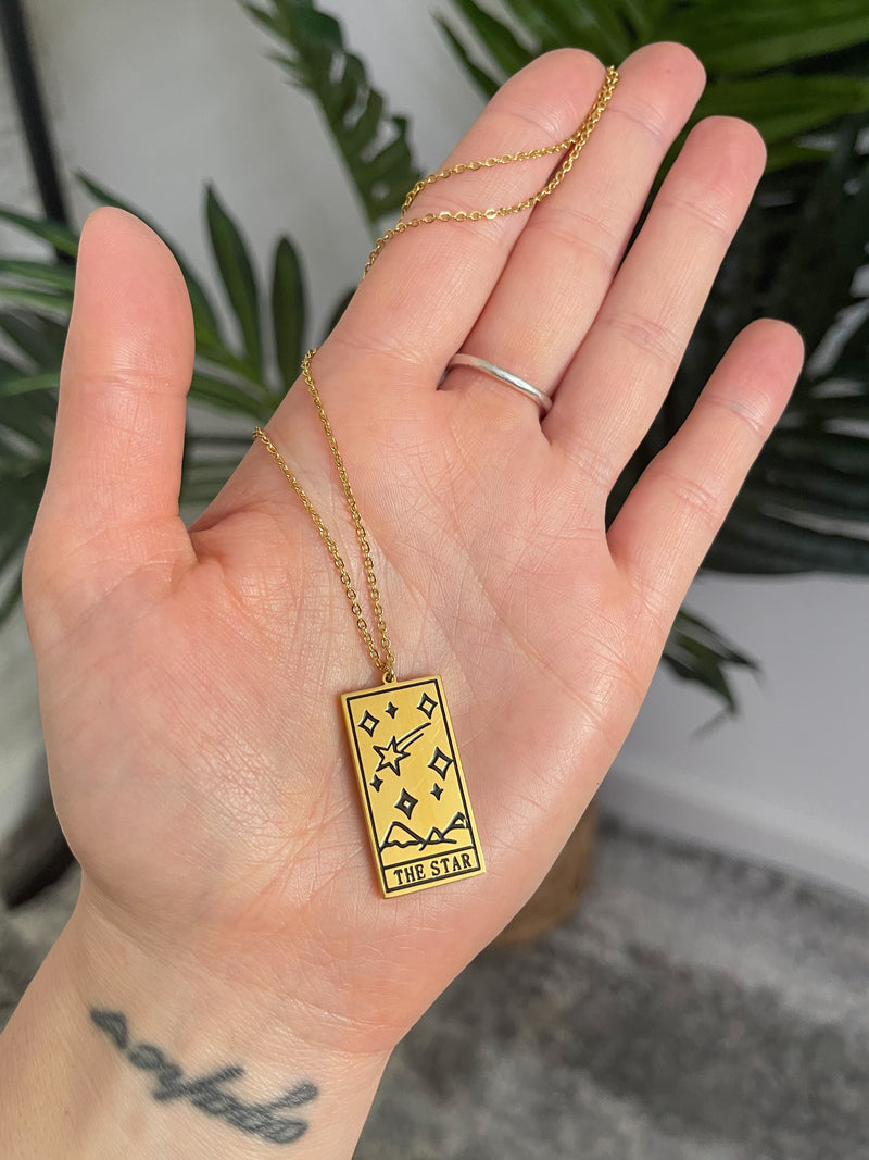 The Star Tarot Necklace Gold