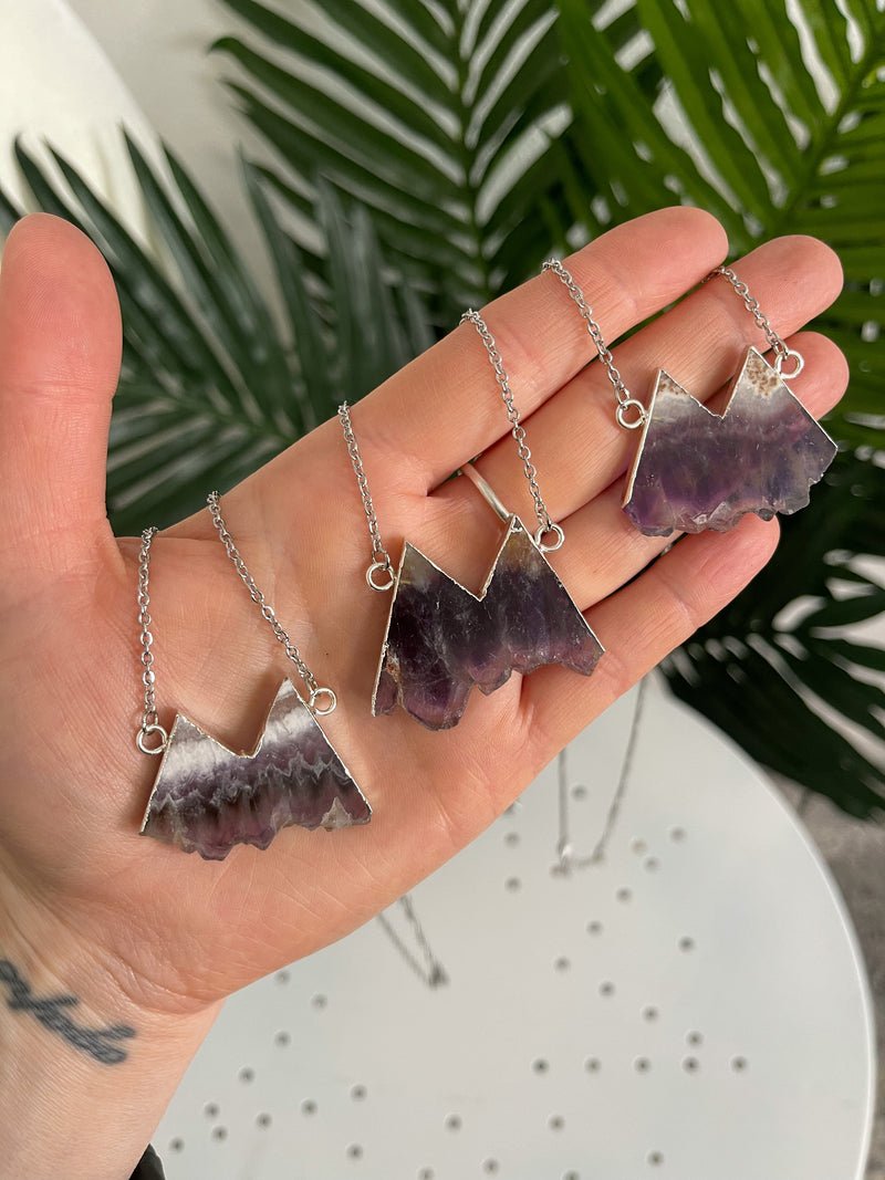 Amethyst Mountain Necklace Silver