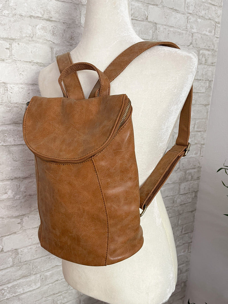 Alyssa Distressed Backpack Walnut