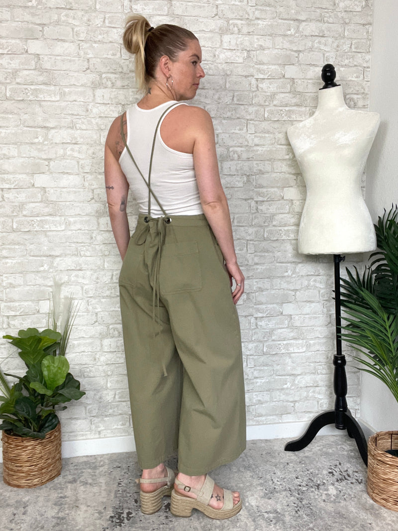 Grace Green Cropped Overall