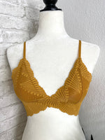 Butterfly Lace Bralette Mustard