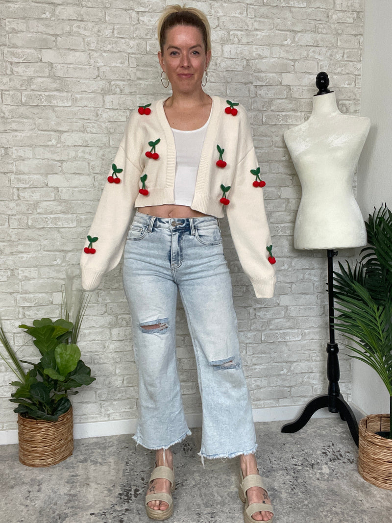 Cream Bauble Cherry Cardigan