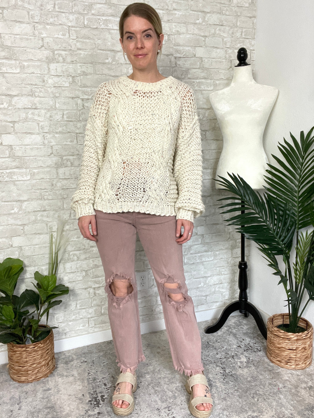 Ashland Knit Sweater Cream