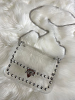 Clear Stud Handbag Silver