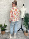 Tina Orange/Pink Floral Print Pullover