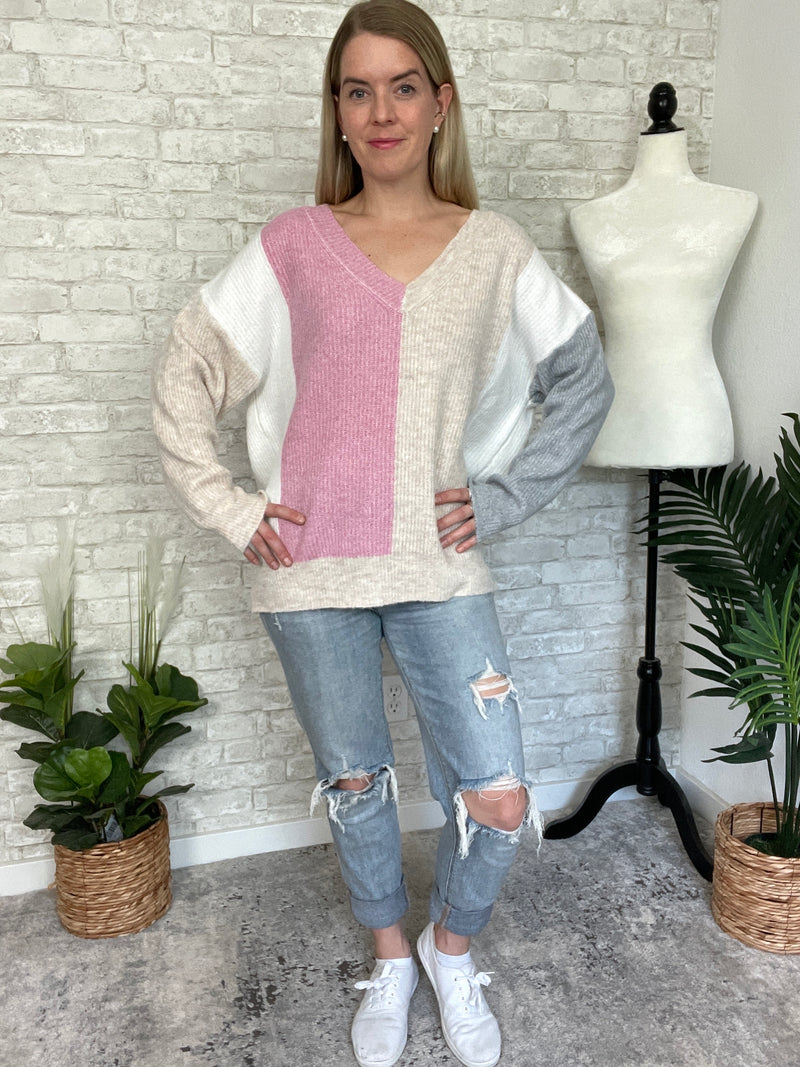 Cady Color Block Sweater