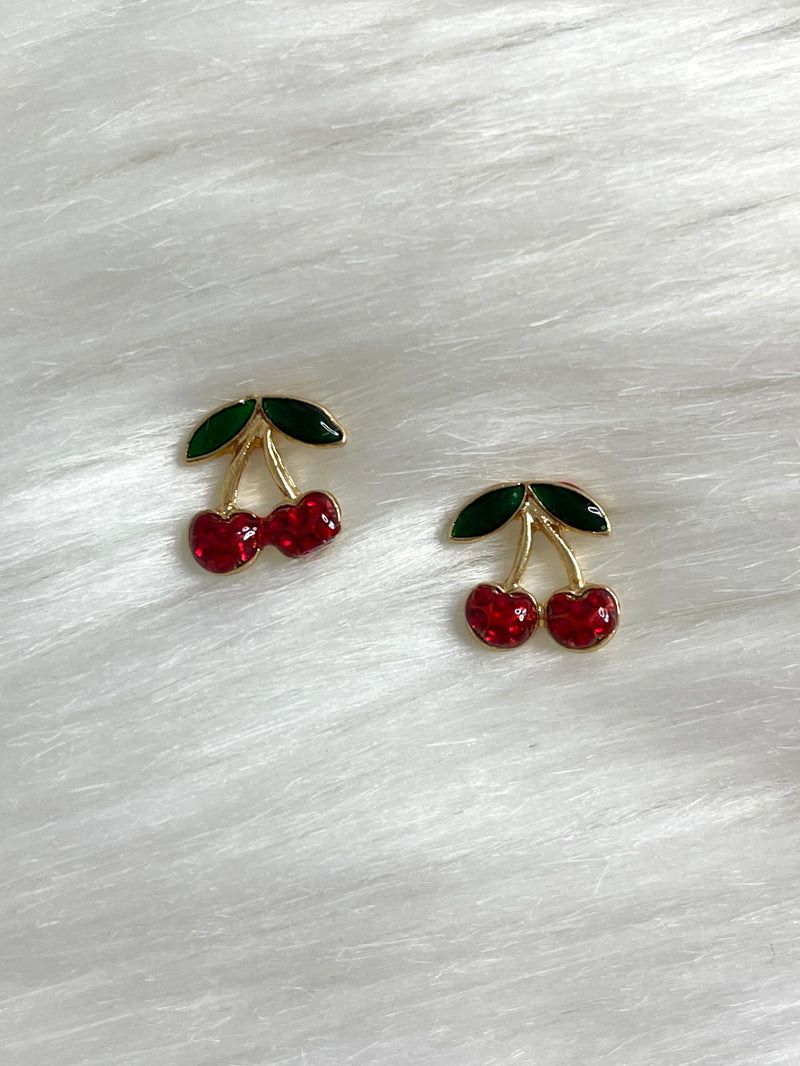 Cherry Acrylic Stud Earrings
