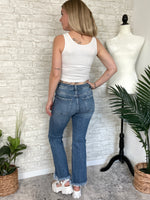 Chelsea Distressed Hem High Rise Jeans