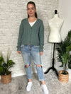 Cherry Blossom Cardigan Teal Green