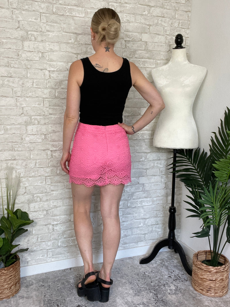 Dolly Perfectly Pink Lace Skort