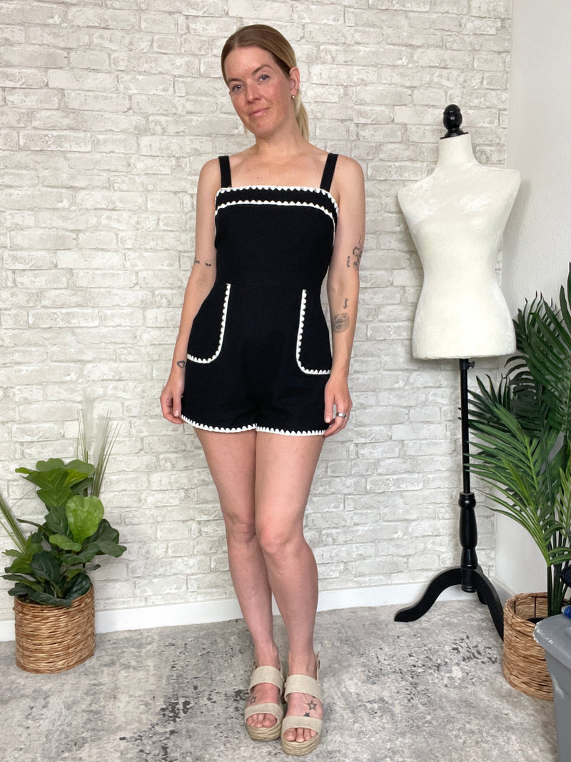 Cayla Black+White Romper