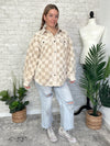 Fuzzy Checker Pattern Teddy Jacket Cream