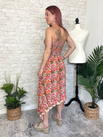 Heidi Twist Peach Floral Dress