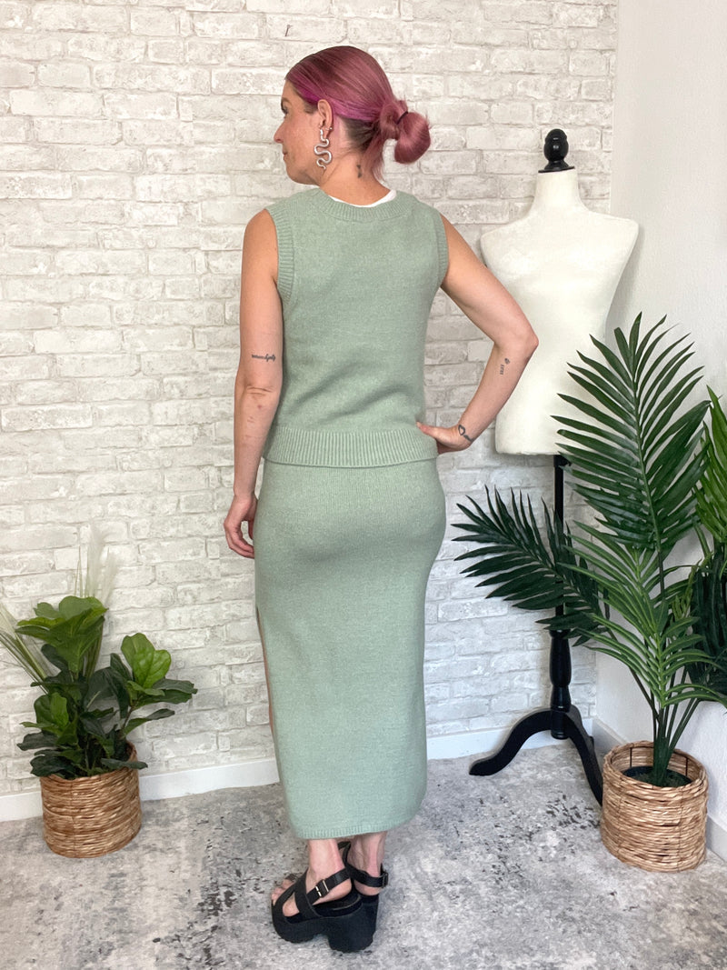 Christine Sage Sweater Set - Skirt