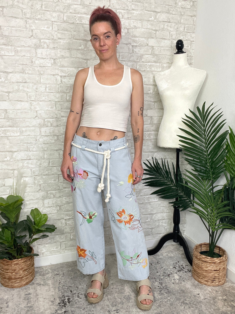 Ollie Floral Embroidered Pants