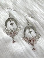 Moth Moon Earring Silver