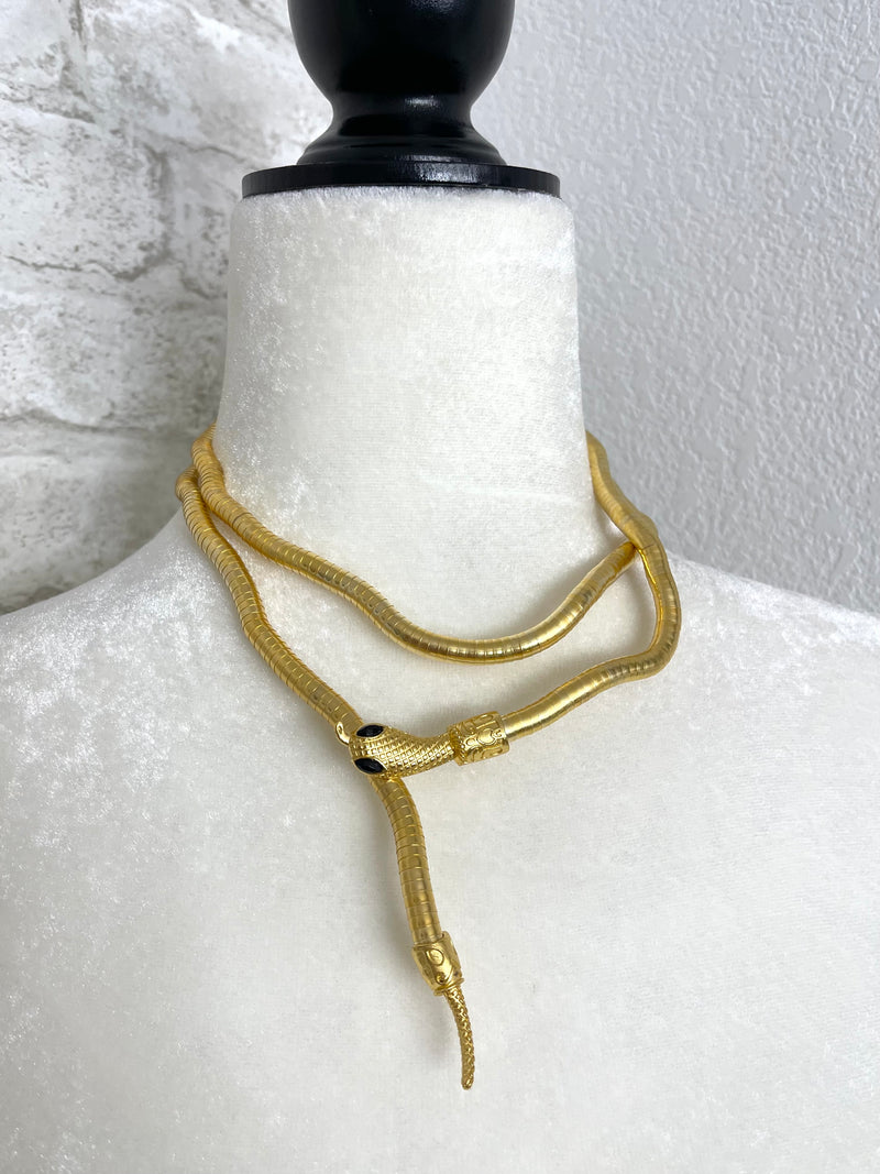 Bendable Wrapped Snake - Necklace/Bracelet Gold