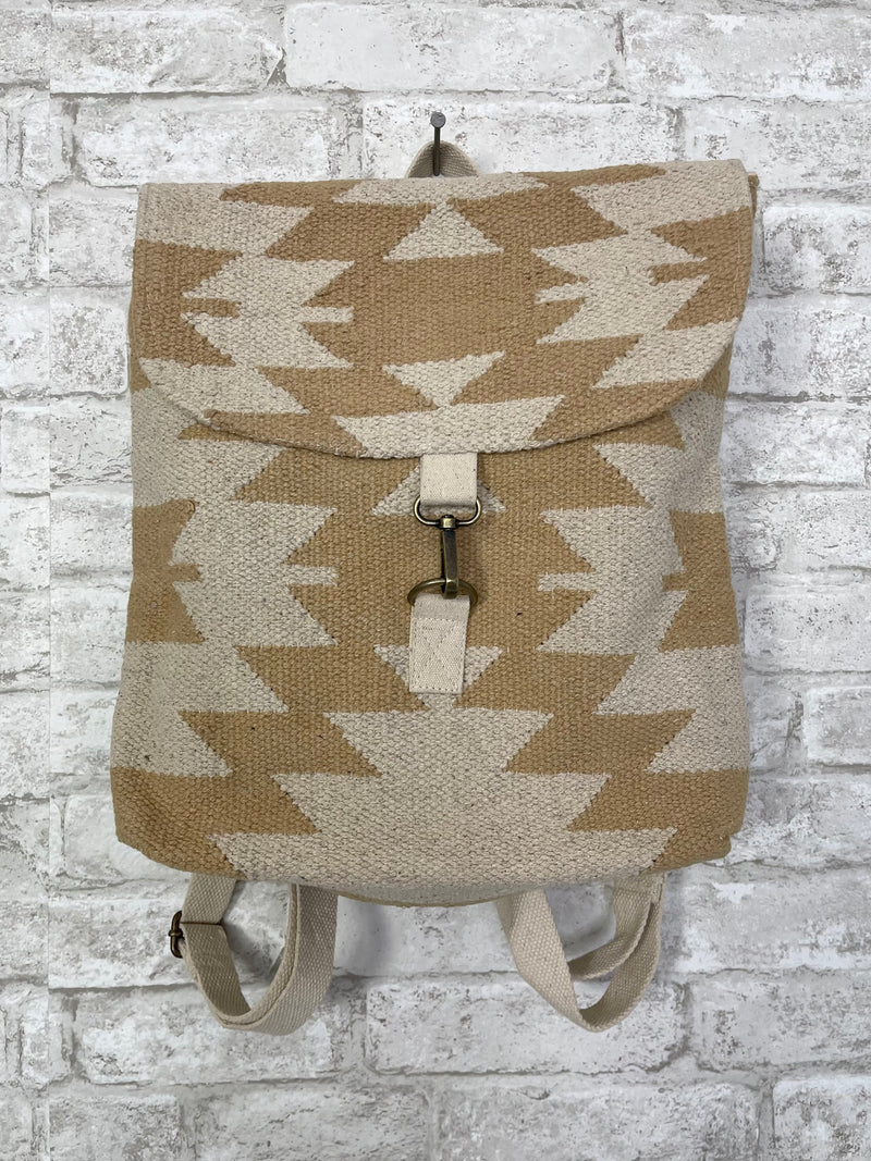 Tan & Cream Aztec Backpack
