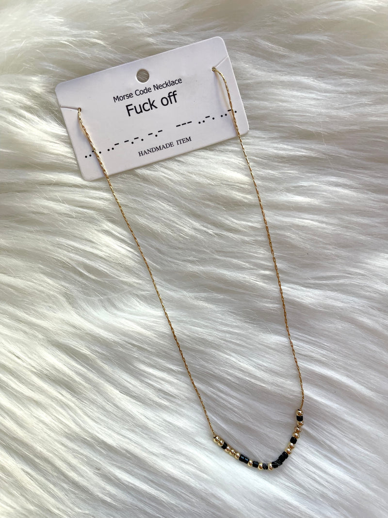 Fuck Off *Morse Code* Necklace