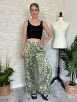 Bamboo Jungle Pants Green Satin