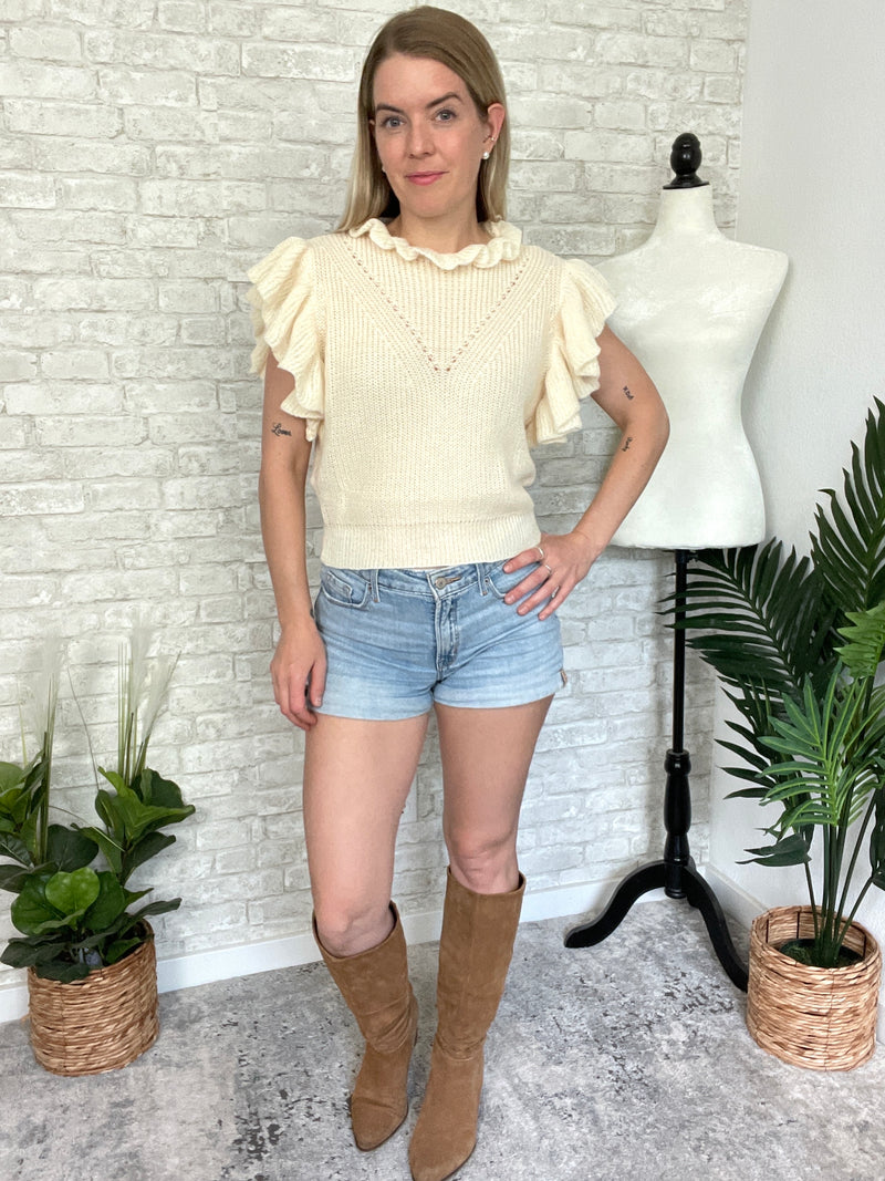 Frances Knit Frill Top