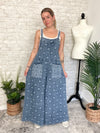 Flower Checker Print Overalls