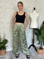 Bamboo Jungle Pants Green Satin