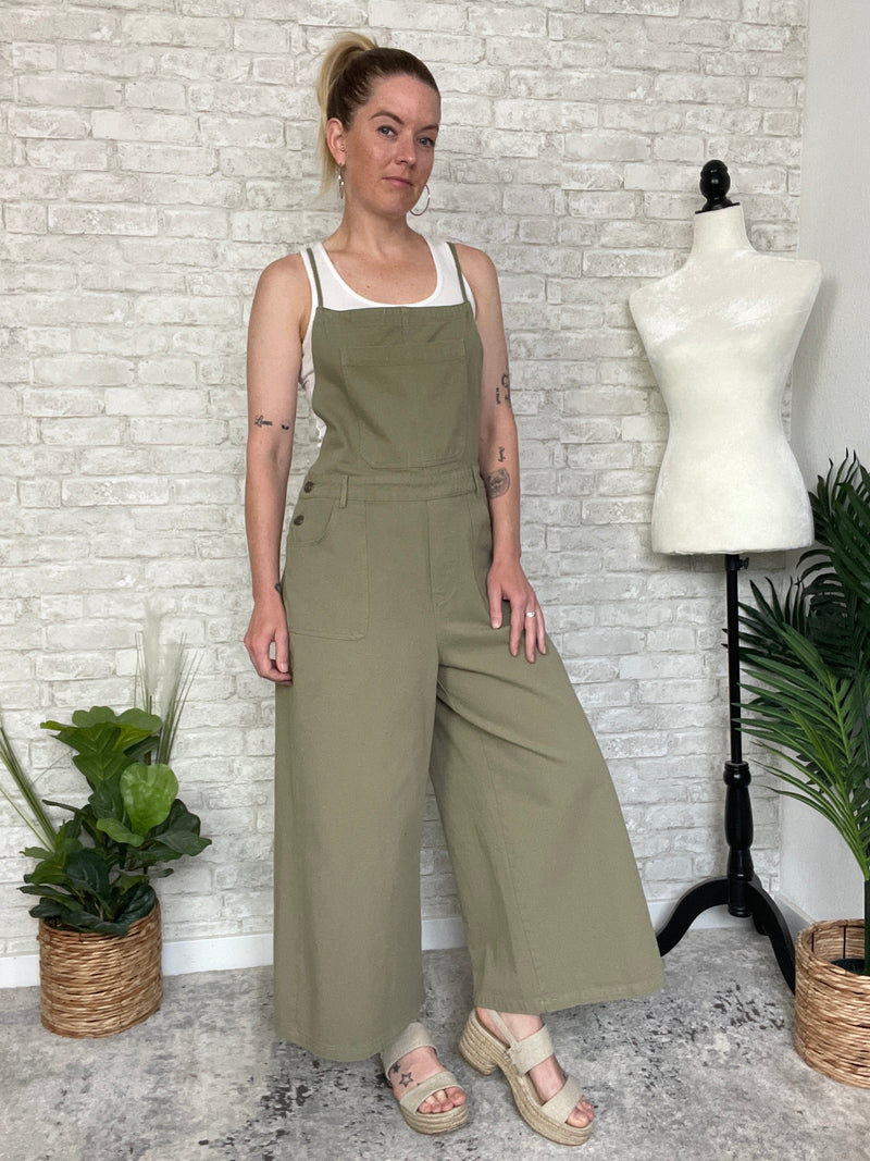 Grace Green Cropped Overall