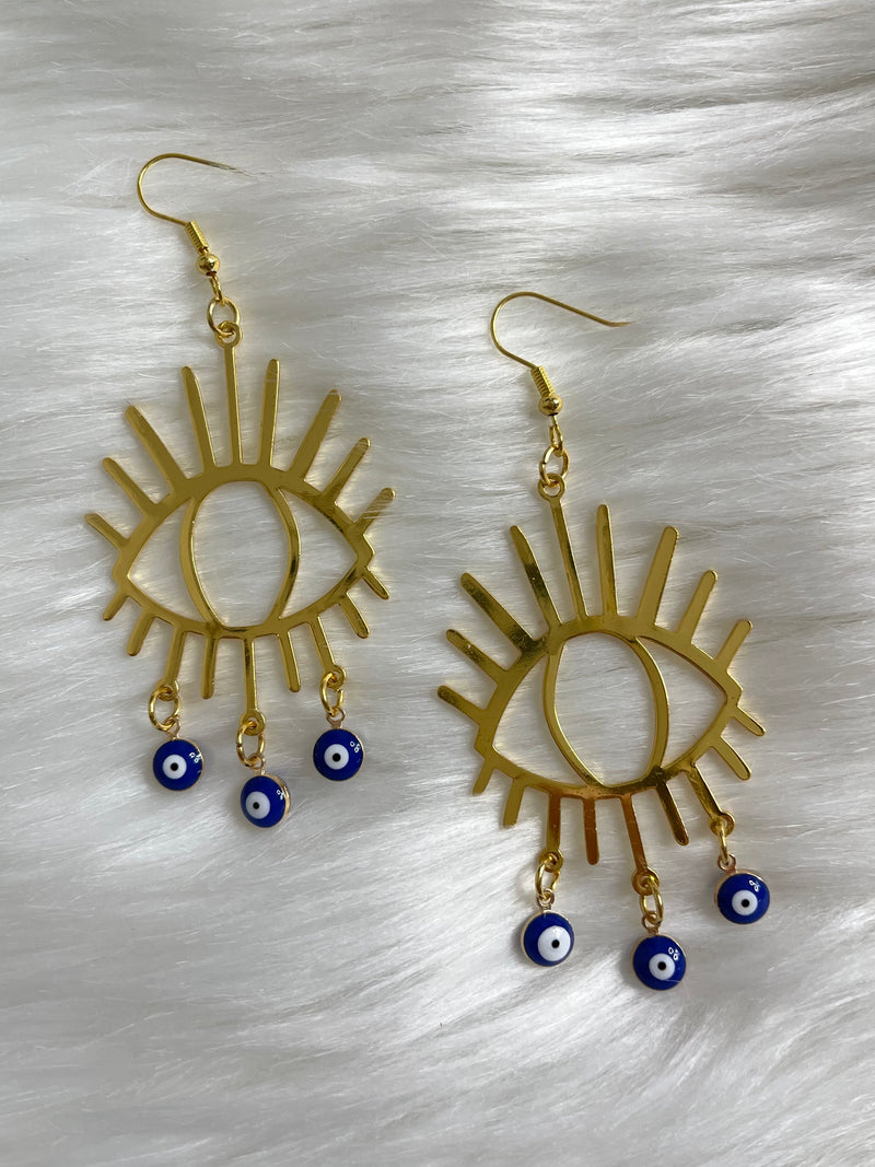 Dangle Nazar Earring Gold