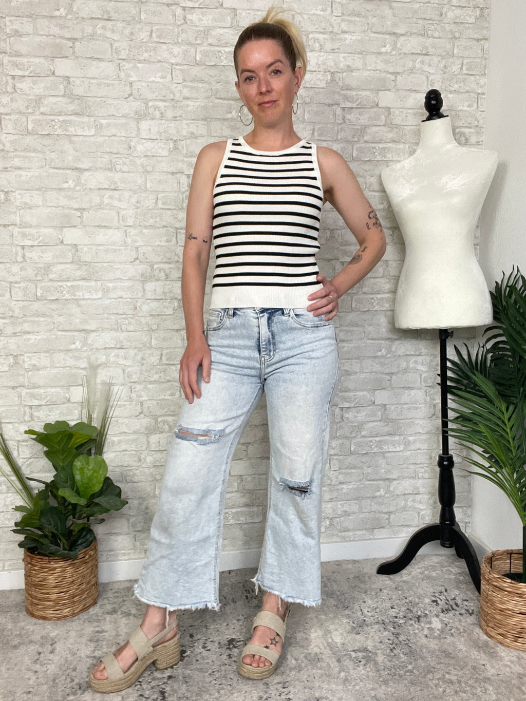 Darlene B+W Stripe Tank