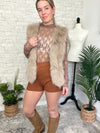 Rochelle Fuzzy Vest Taupe