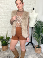 Rochelle Fuzzy Vest Taupe