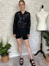 Midnight Textured Petal Button Up
