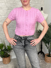 Bethany Knit Button Up Pink