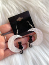 Crescent Kitten Moon Earrings