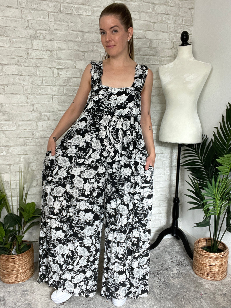 Danica Floral Jumpsuit Black