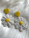 Seed Bead Daisy Earring