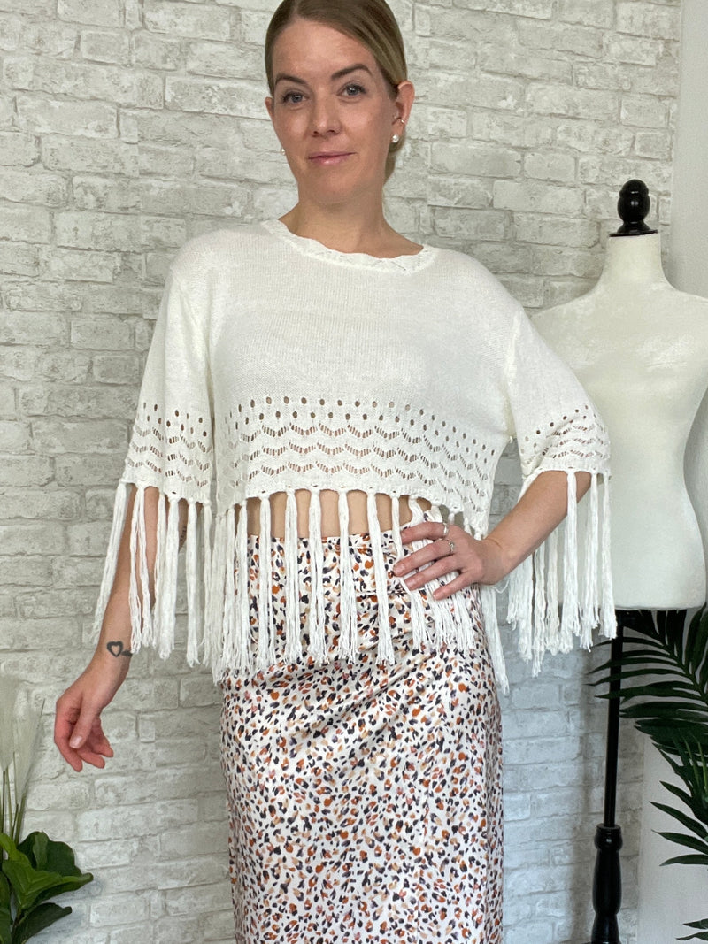Josephine Tassel Top Cream