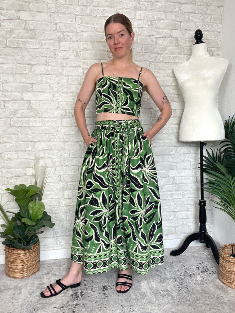 Vienne Green Skirt Set