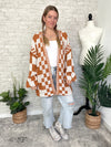Millie Checker Print Cardigan Orange