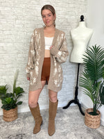 Christy Western Print Cardigan Taupe