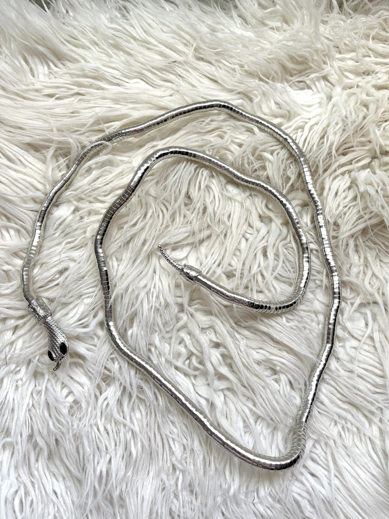 Bendable Wrapped Snake - Necklace/Bracelet Silver