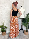 Abstract Swirls Wide Leg Pant - Ginger + Beige