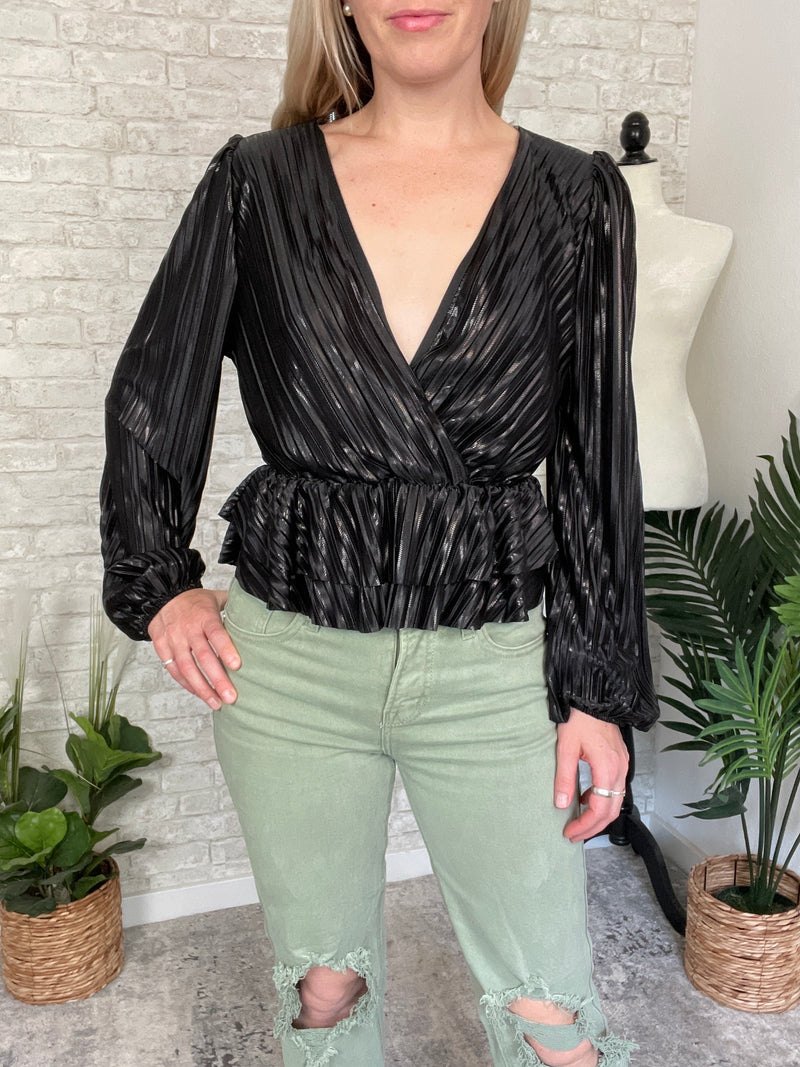 Sphinx Black Crinkle Top