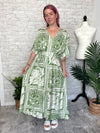 Flor Green Maxi Kimono Dress